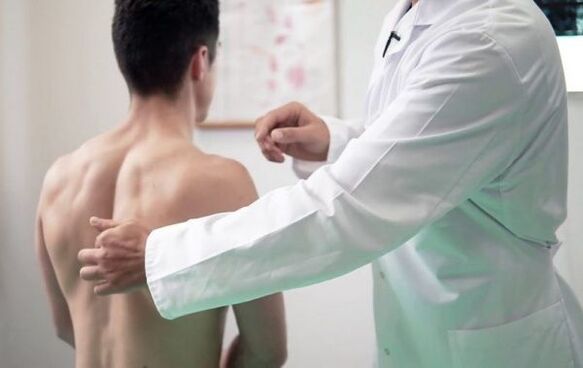Diagnosis of pain between the shoulder blades